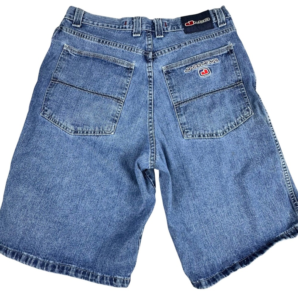Vintage JNCO Jean Shorts Jorts Baggy Denim Mens 34 Medium Wash Blue 90s Skater